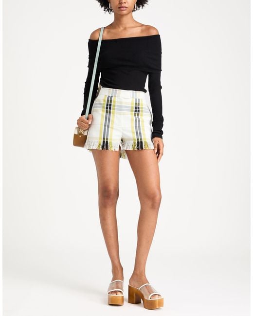 MSGM White Shorts & Bermuda Shorts Polyester