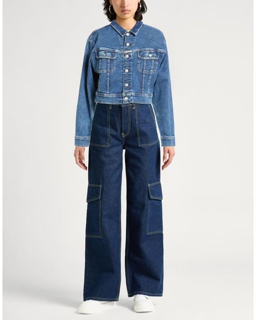 Replay Blue Denim Outerwear Cotton, Elastane