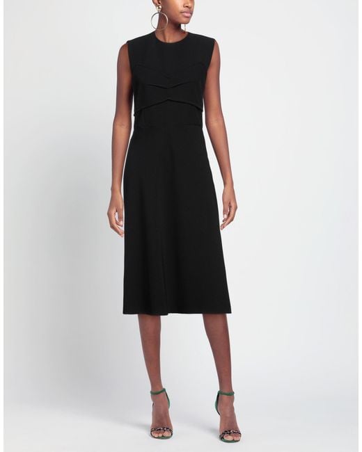 Sportmax Black Midi Dress Polyester, Elastane
