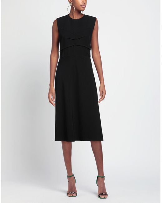 Sportmax Black Midi Dress Polyester, Elastane