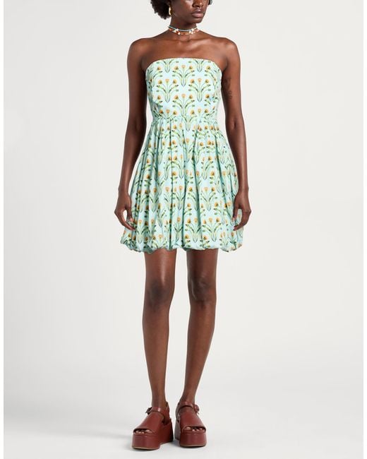 Agua Bendita Green Mini Dress Cotton