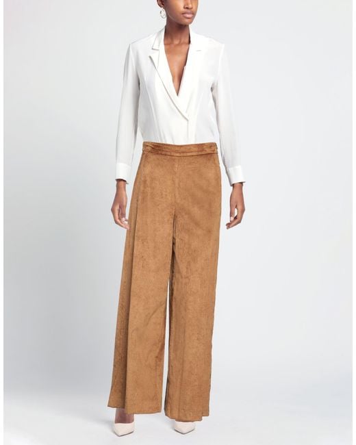 ALESSIA SANTI Brown Pants Viscose, Cotton, Polyester, Elastane