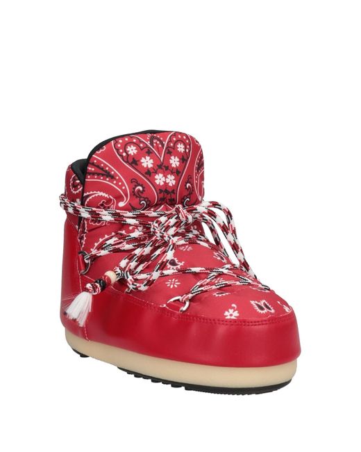 Moon Boot Red Ankle Boots