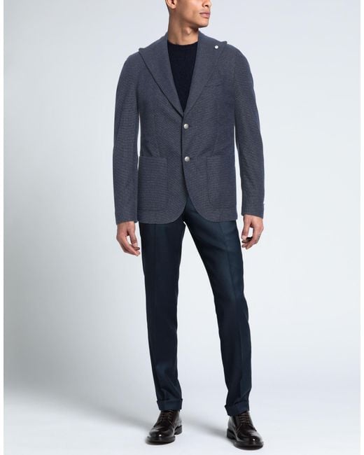 L.b.m. 1911 Blue Blazer Polyester, Cotton for men