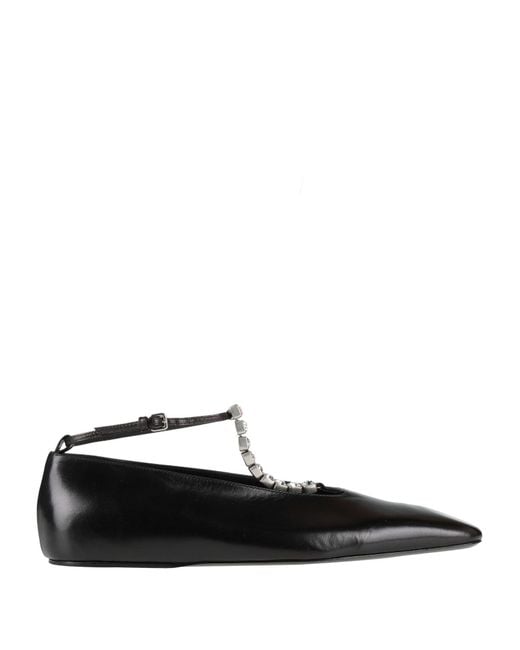 Jil Sander Black Ballet Flats Leather
