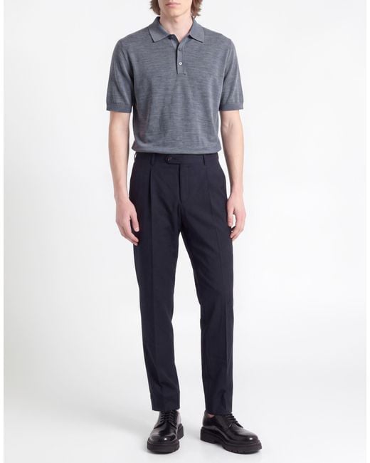 Corneliani Blue Midnight Pants Virgin Wool, Elastane for men