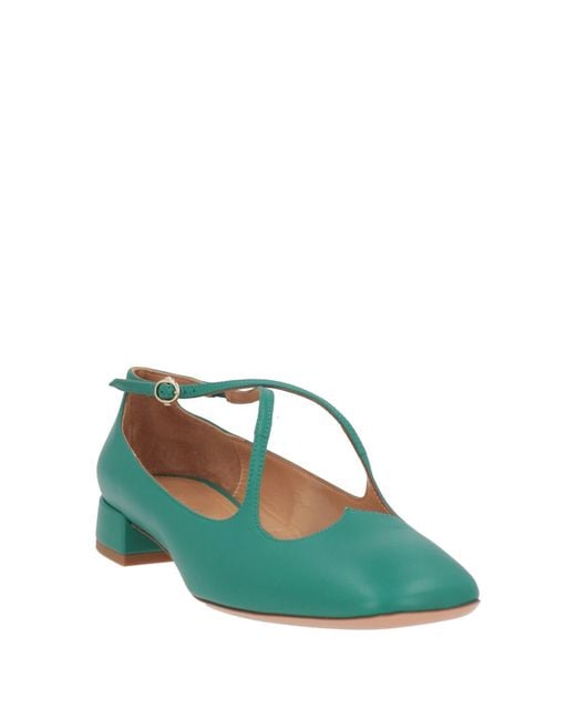 A.Bocca Green Ballet Flats Leather