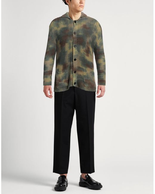 Laneus Green Military Cardigan Cotton for men