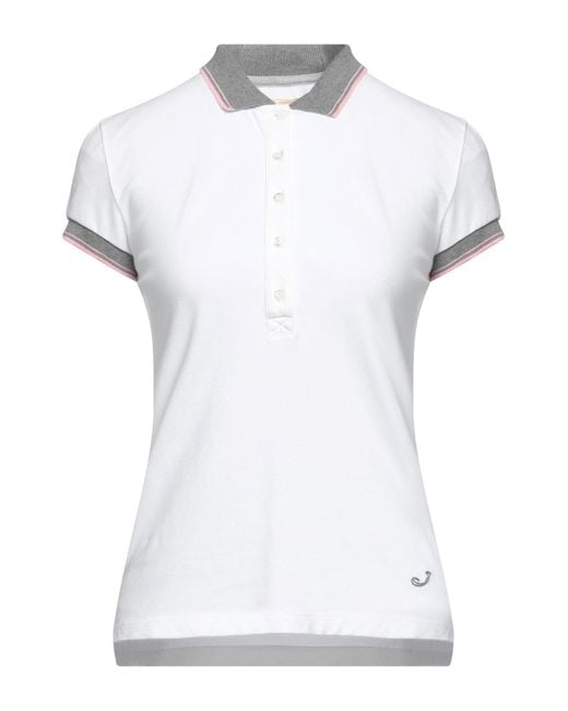 Jacob Cohen White Polo Shirt Cotton, Elastane