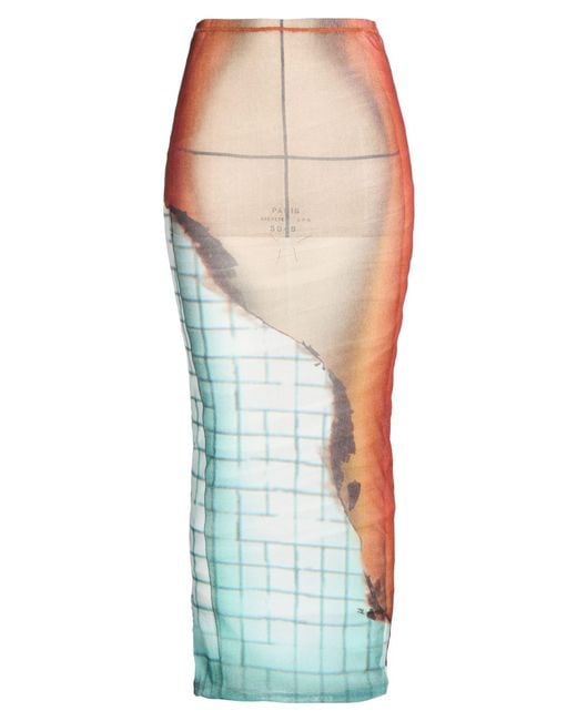 Jean Paul Gaultier Blue Maxi Skirt Polyamide