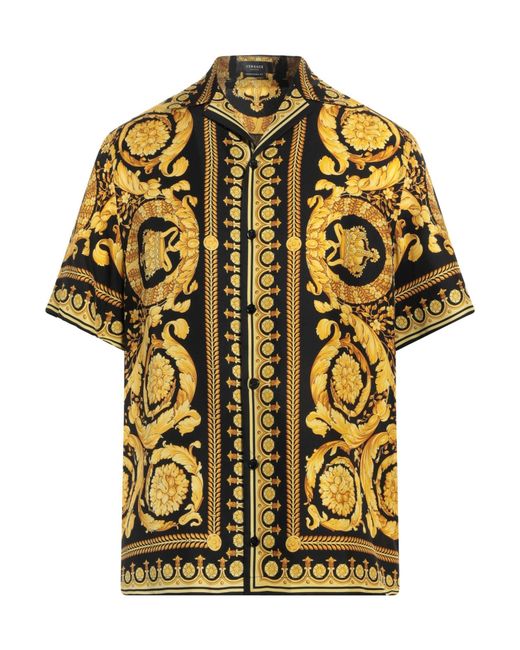 Versace Ornate Baroque Patterned Shirt in Yellow für Herren