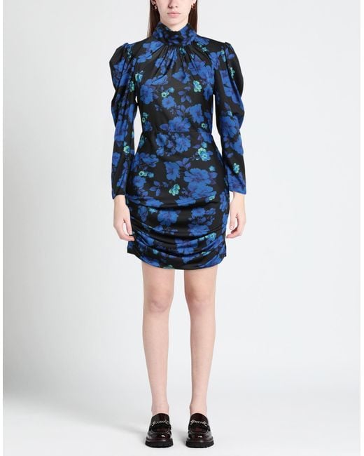 SIMONA CORSELLINI Blue Mini Dress Polyester, Elastane