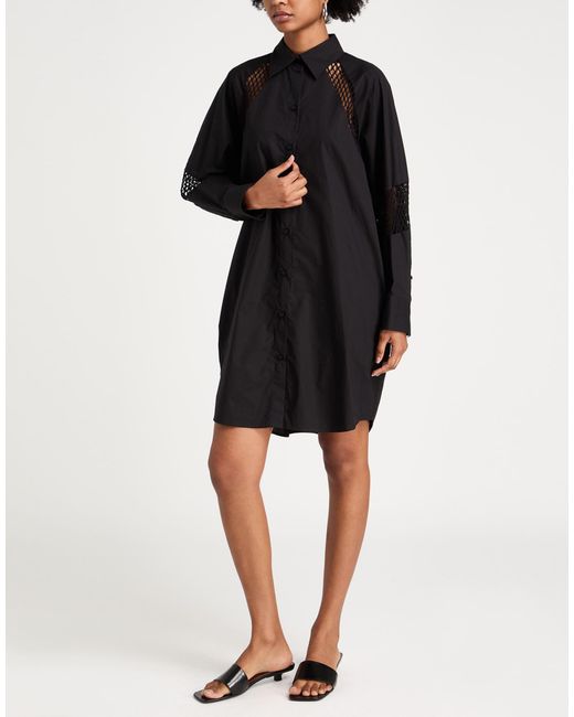 MSGM Black Mini Dress Cotton