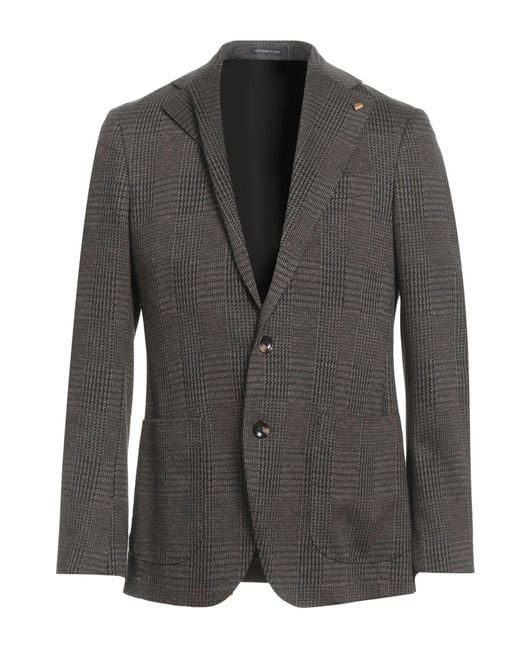 Sartoria Latorre Black Blazer Cotton, Virgin Wool for men