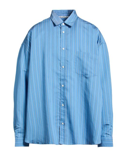 Acne Blue Shirt Lyocell, Polyester for men