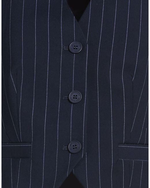 hinnominate Blue Tailored Vest Polyester, Viscose, Elastane
