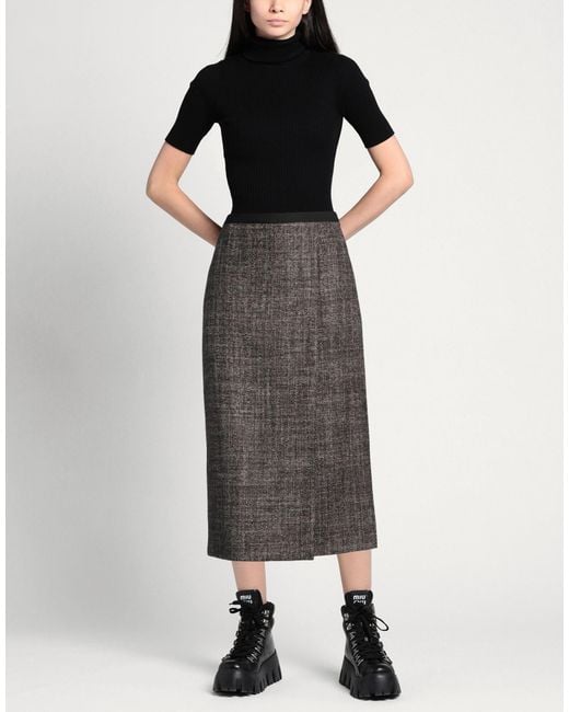 Tory Burch Gray Midi Skirt