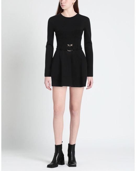 Pinko Black Mini Dress Viscose, Polyamide, Elastane