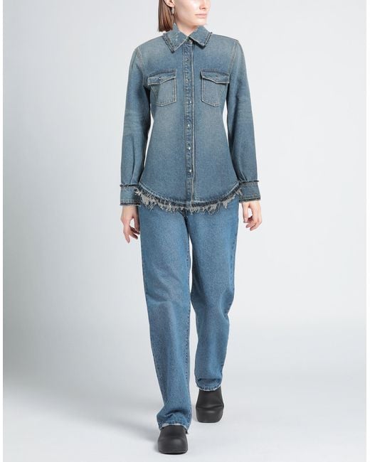 Chloé Blue Denim Shirt Cotton, Hemp