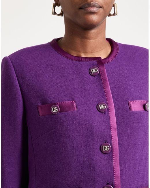 Dolce & Gabbana Purple Jacket Wool, Silk, Polyester