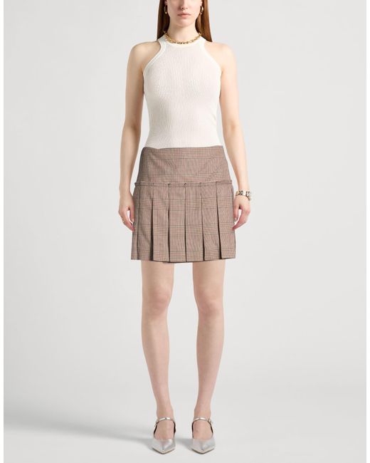 McQueen Brown Mini Skirt Wool