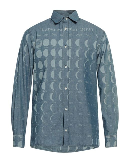 Loewe-Paulas Ibiza Blue Denim Shirt for men