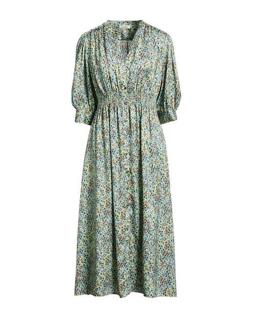 Sandro Green Light Midi Dress Polyester