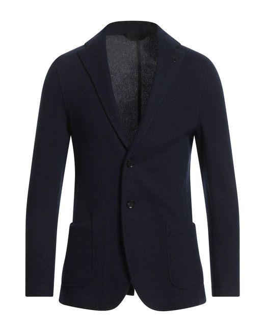 Paoloni Blue Blazer Wool, Polyamide for men