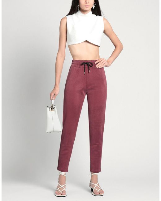 Esemplare Red Burgundy Pants Cupro, Cotton, Polyamide