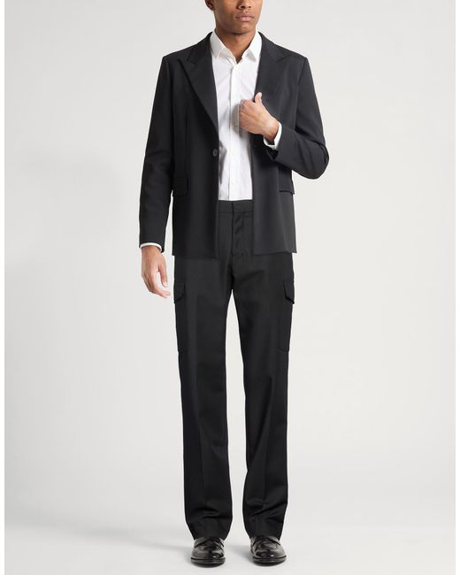 Lardini Black Pants Virgin Wool, Mohair Wool for men