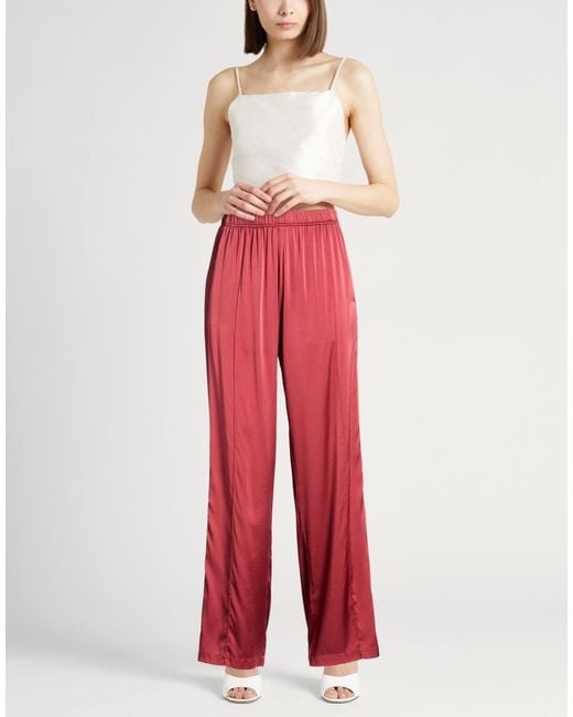 Forte_forte Red Pants Silk, Elastane