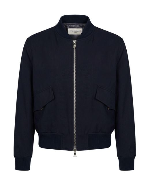 Officine Generale Blue Jacket Wool