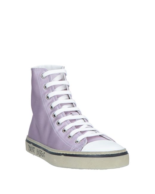 Saint Laurent White Lilac Sneakers Textile Fibers, Soft Leather