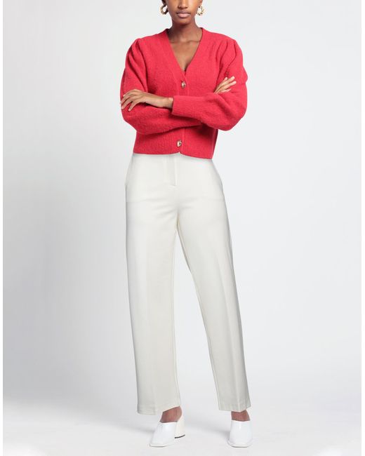 Pinko White Pants Viscose, Polyamide, Elastane