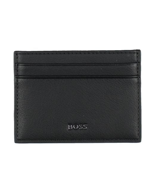 HUGO Black Cardholder Recycled Polyester, Polyurethane for men