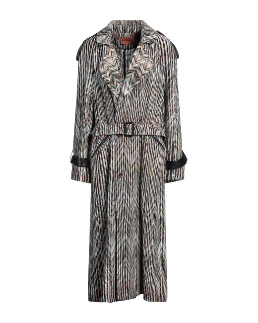 Missoni Gray Coat Cotton, Viscose, Wool, Linen, Polyamide