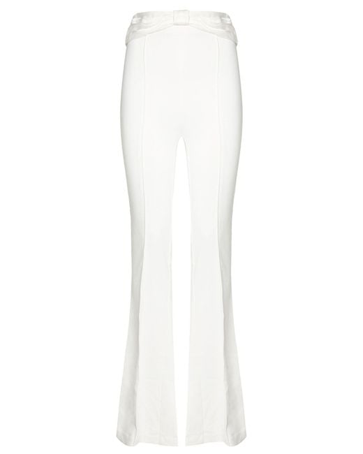 Elisabetta Franchi White Pants Polyester, Elastane