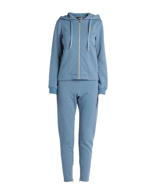 Love Moschino Blue Pastel Tracksuit Cotton, Polyester