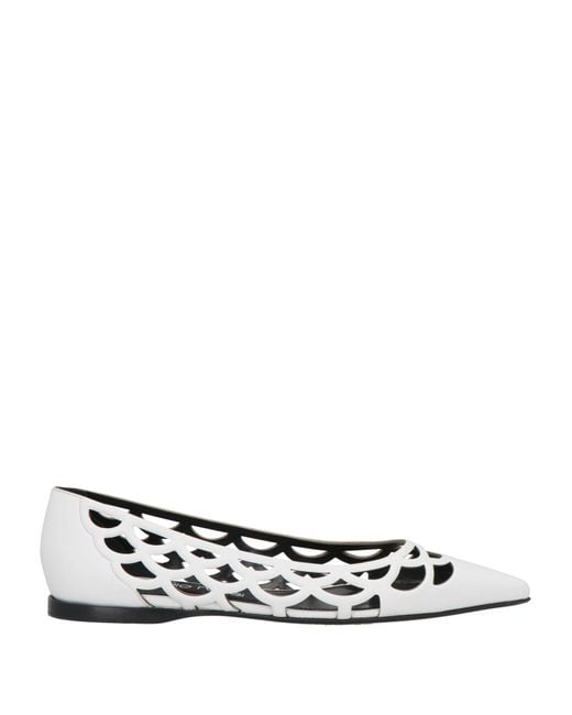 Sergio Rossi White Ballet Flats Leather