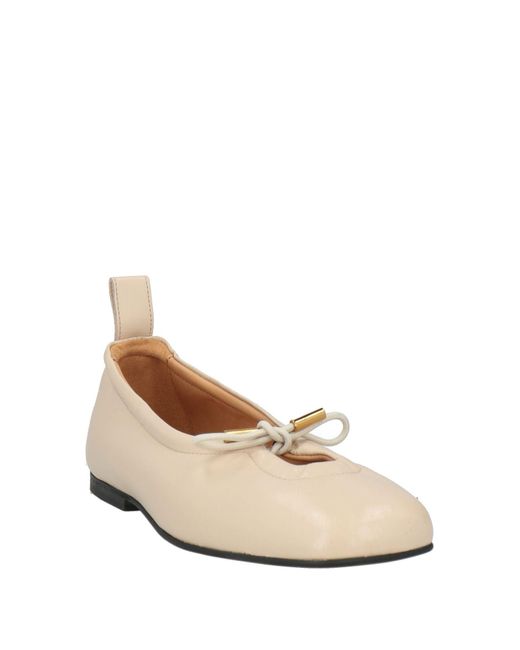 Alohas Natural Ivory Ballet Flats Leather