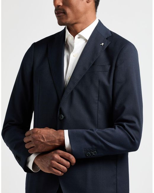 AT.P.CO Blue Suit Polyester, Viscose, Wool, Elastane for men