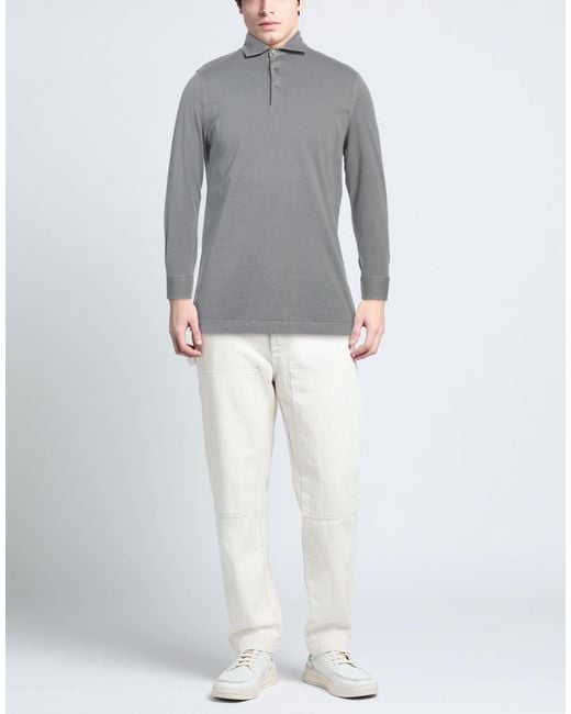 FILIPPO DE LAURENTIIS Gray Polo Shirt for men
