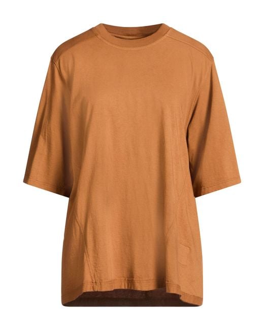 Rick Owens Brown Camel T-Shirt Cotton