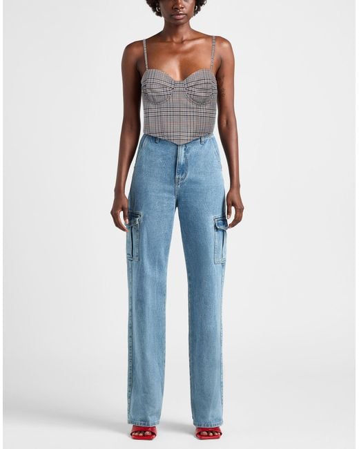 Dondup Gray Top Polyester, Viscose, Elastane