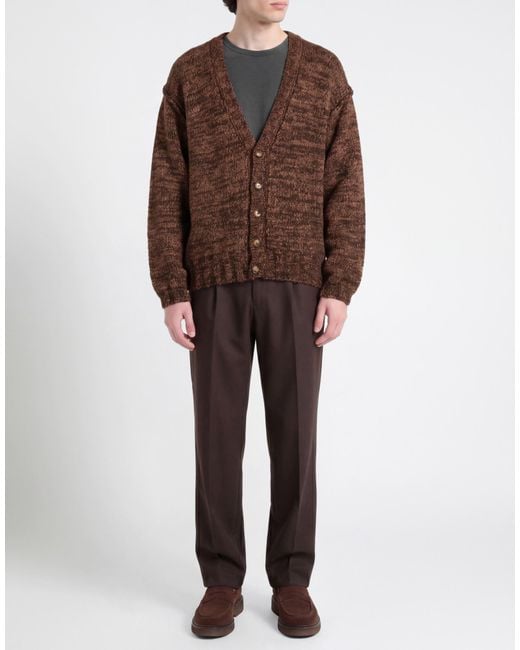 Laneus Brown Cardigan Alpaca Wool, Nylon, Organic Cotton, Polyamide, Merino Wool for men