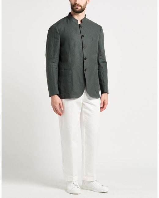 Boglioli Green Blazer Linen for men
