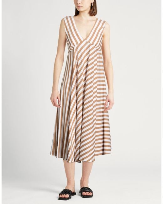 Semicouture Natural Midi Dresses