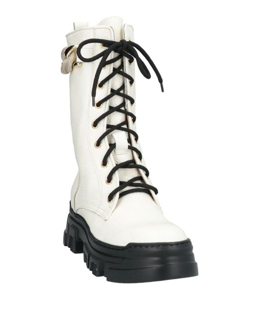 Pollini White Ankle Boots