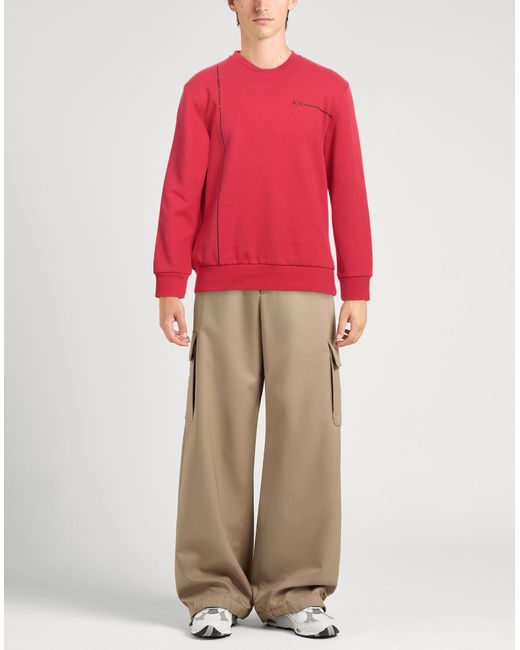 ARMANI EXCHANGE Red Sweatshirt Cotton, Polyester, Elastane for men