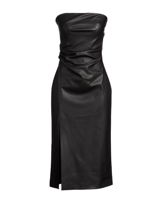 Ottod'Ame Black Midi Dress Polyurethane, Polyester
